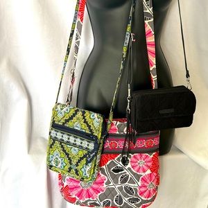 Three Vera Bradley crossbody purses